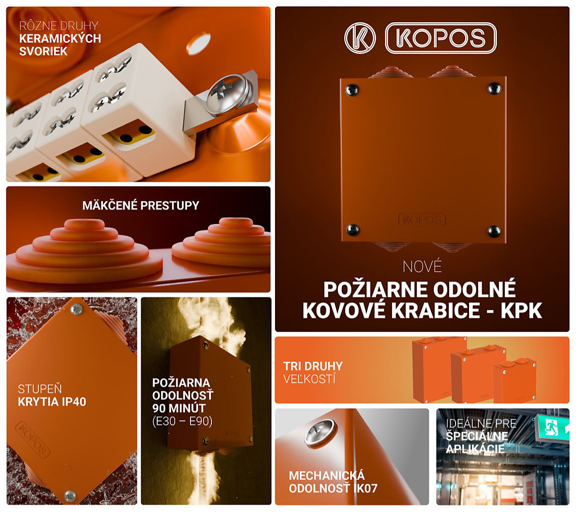 Nové kovové požiarne odolné krabice KPK