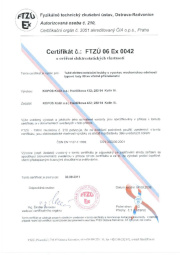 Certifikát na nebezpečí výbuchu Certifikát na nebezpečí výbuchu
