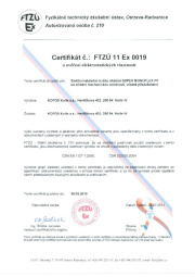 Certifikát na nebezpečí výbuchu